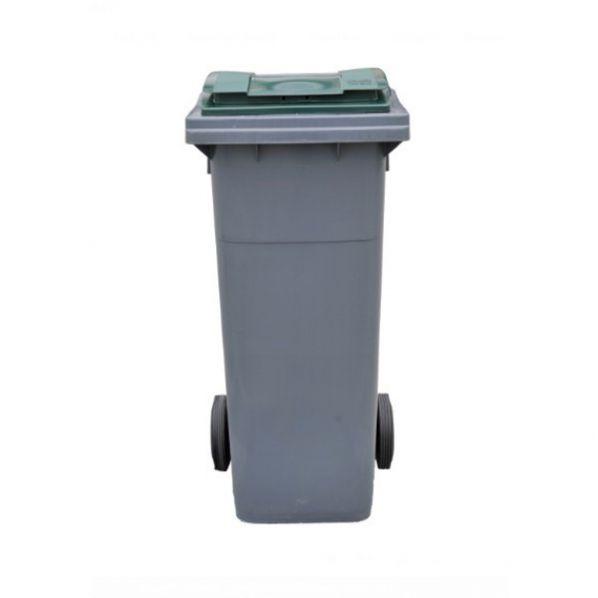 Conteneur poubelle bicolore Sulo - 140 litres Gris/Vert (RAL 6009) - Fabrication française, robuste et idéal pour tri sélectif_0
