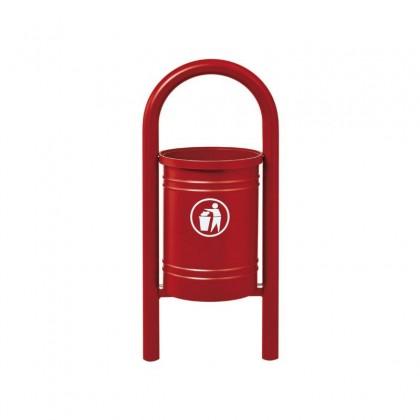 Corbeille Vercors - Poubelle publique 40L avec options seau galvanisé et serrure à clé triangle_0