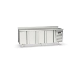 CORECO Meuble Gn1/1 700 Avec Evier Au Dessus Du Groupe - 4 P. Pleines - -2/+8 - 2245X700 X850 - Int Et Ext  - P. Embouties Inox - Dosseret MRGF-250 -_0