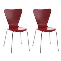 Décoshop26 - Lot de 2 chaises de séjour bureau en bois rouge et métal CDS10006 - 3000202894985_0