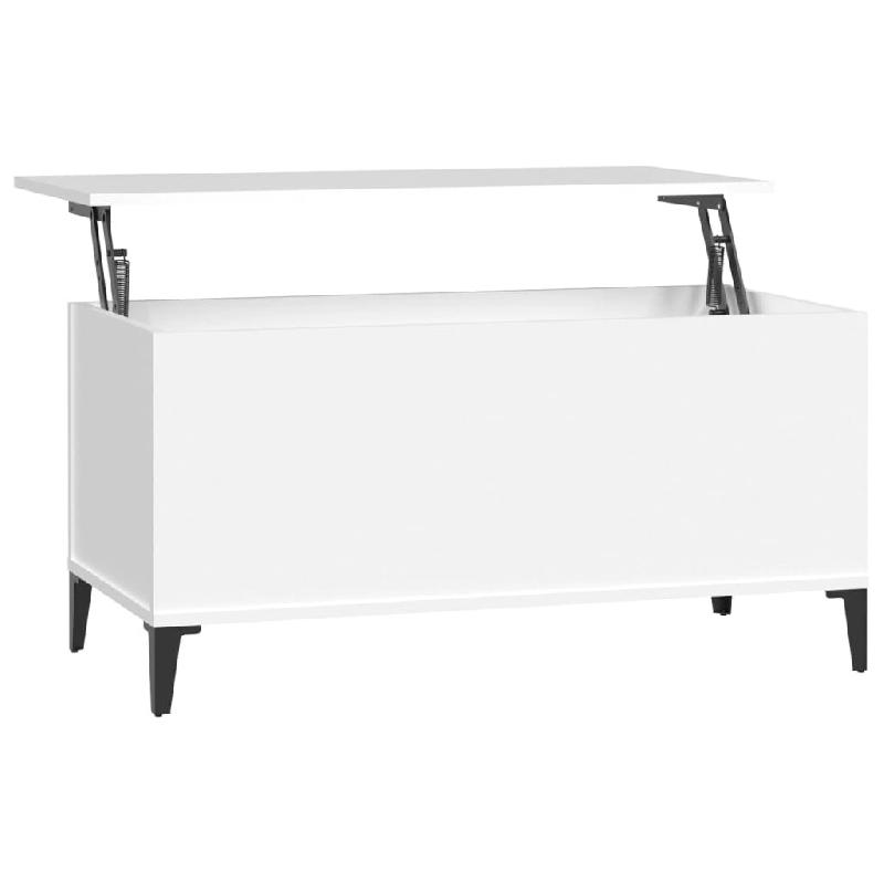Décoshop26 - Table basse plateau relevable design moderne et contemporaine 90 x 44,5 x 45 cm bois d'ingénierie blanc DEC037984 - blanc Bois massif 3_0