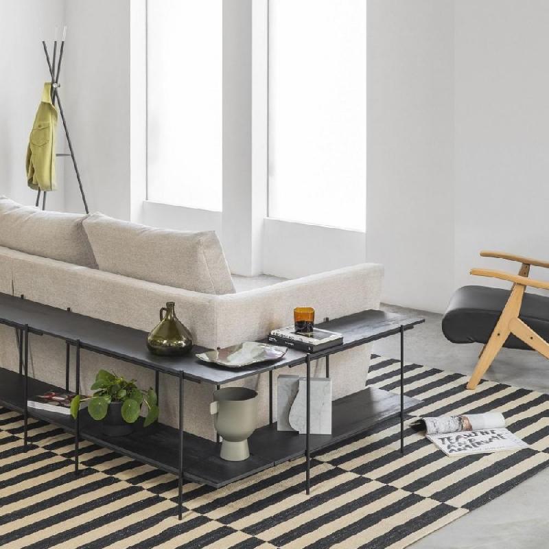 Étagère de sol BIPLANO - coloris noir - design tendance en acier et bois stratifié écologique_0