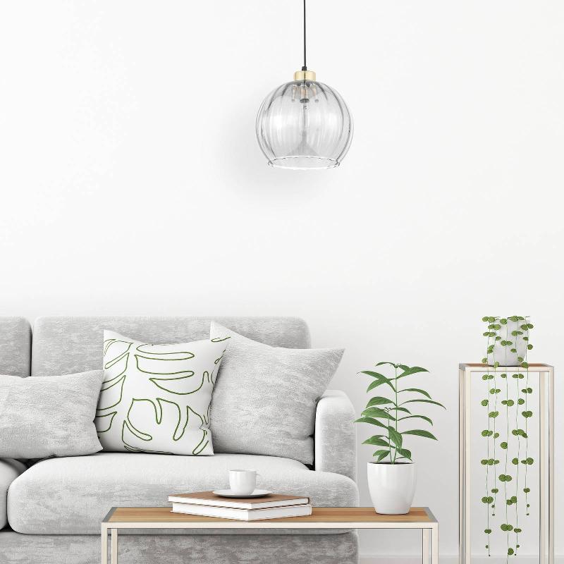 TK LIGHTING SUSPENSION DEVI, TRANSPARENT, À 1 LAMPE, Ø 25CM