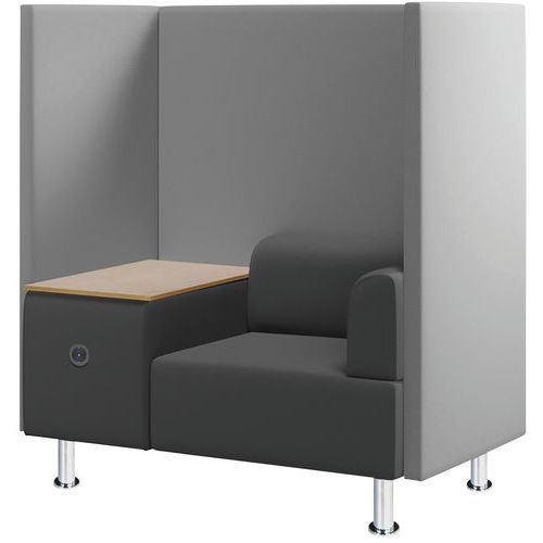 FAUTEUIL ACOUSTIQUE 1 PLACE AVEC TABLETTE/PRISE EUROPÉENNE - CEP