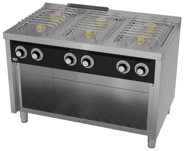 Fourneau à gaz professionnel gamme basic 6 feux vifs sur placard ou... - PCB6F750E_0