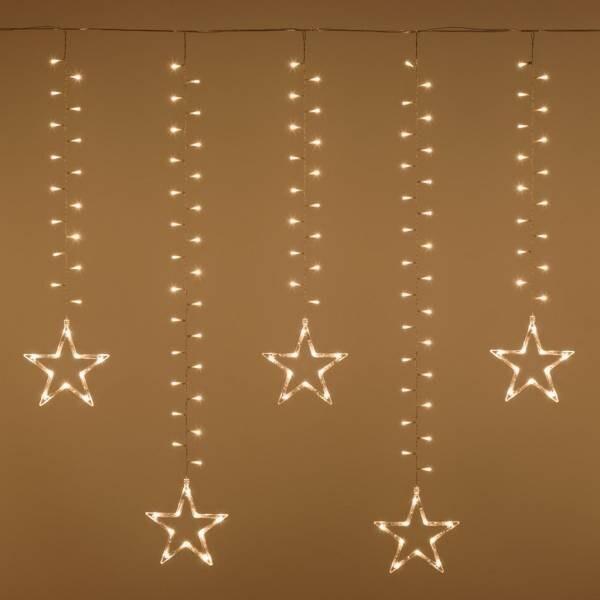 Guirlande stalactite étoiles lumineuses 5M H105cm LED blanc chaud extensible 8 modes Télécommande IP44 SMART Connect 31V Lotti - jaune 8024199068674_0