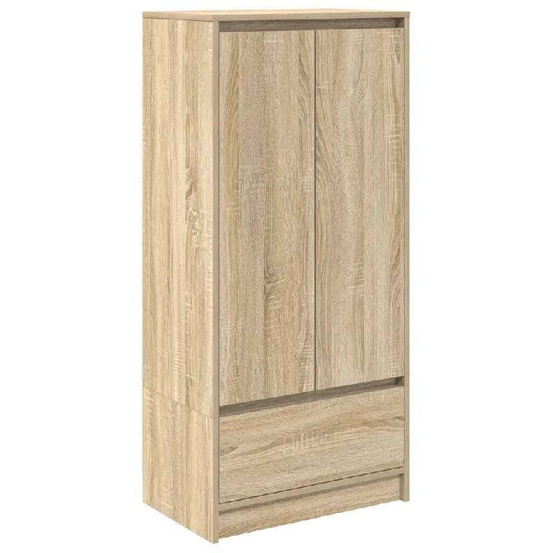 Helloshop26 - Armoire de rangement élégante 55,5 x 34 x 119,5 cm avec tiroir pratique et design moderne en bois d'ingénierie chêne 02_0051710 - Bo_0
