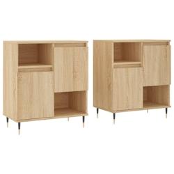 Helloshop26 - Buffet bahut commode armoire meuble de rangement organisateur cuisine salle de séjour salons lot de 2 sonoma bois 02_0036828 - 30002130_0