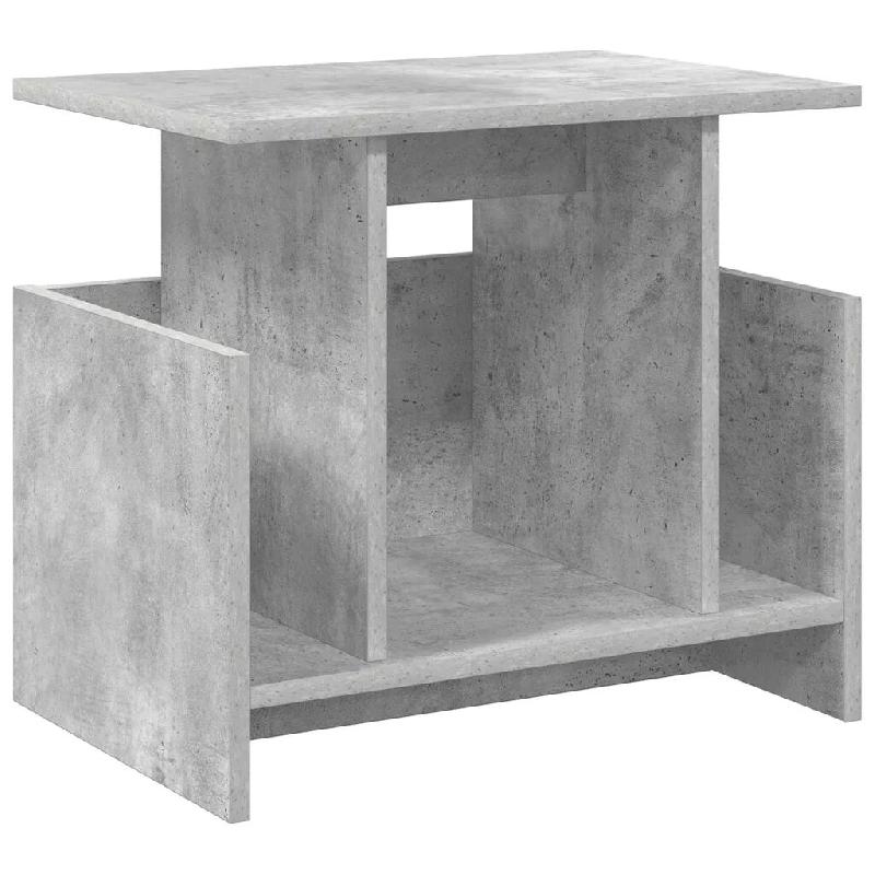 Helloshop26 - Meuble TV rectangulaire moderne avec rangement pour salon design épuré 50 x 35 x 45 cm en bois gris béton 02_0054721 - gris Bois mass_0