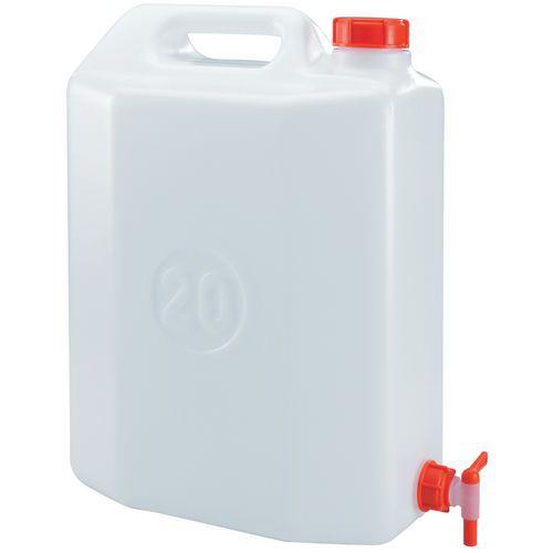 JERRICAN PEHD 20L AVEC ROBINET - MOBIL PLASTIC