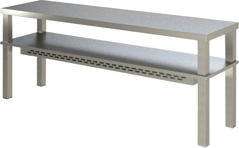 KBS Gastrotechnik KBS Etagère à poser 2 étages avec module chauffant 1200x350x700 mm 230 Volt 0,8 kW - Acier inoxydable 18/10 91103102_0