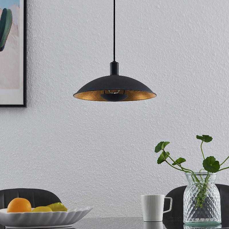 LINDBY NARISARA SUSPENSION NOIRE-DORÉE 1 L. 30 CM