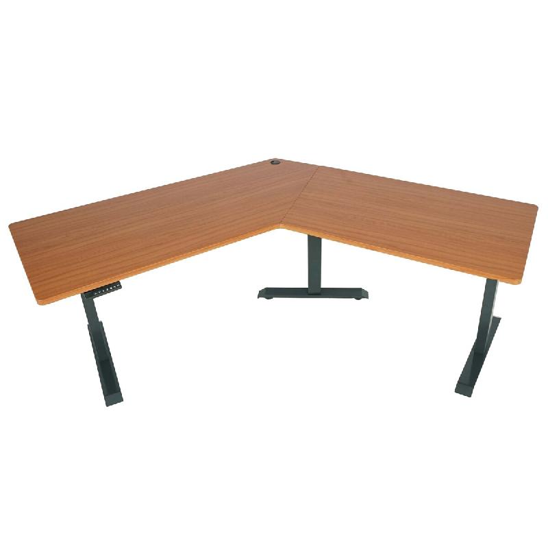 Mendler Bureau HWC-D40, table d'ordinateur, hauteur réglable électriquement à 120° ~ naturel, gris anthracite - marron métal 75764+75761_0