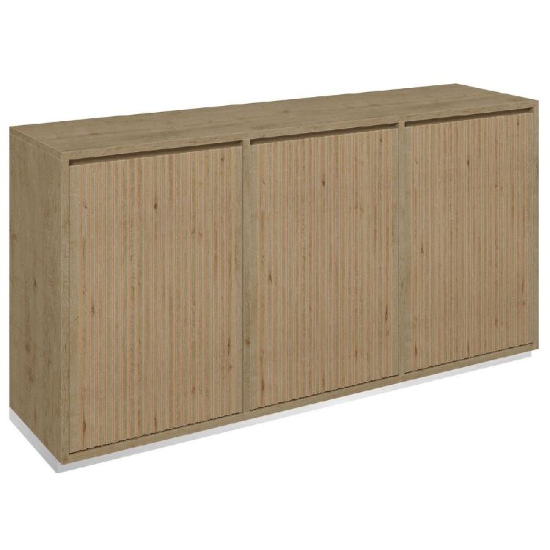 Meuble Vertigo T01 4 tiroirs anglaise 1 porte MDF natur. & chêne clair 180x47x93_0
