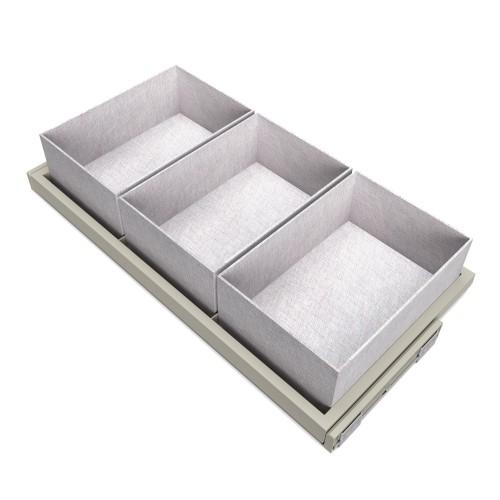 ORGANISATEUR DE DRESSING AVEC COULISSES - 3 PANIERS - 900 MM - GRIS EMUCA
