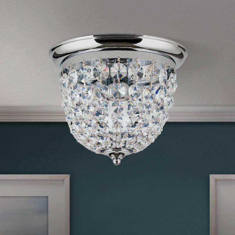 ORION PLAFONNIER, CHROMÉ/TRANSPARENT, Ø 26 CM