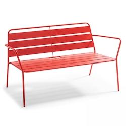 Oviala Business Canapé de terrasse en métal rouge - rouge acier 105181_0