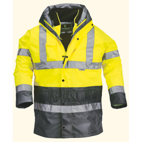 Parka polyester 4 en 1 HI WAY Hi-Viz - jaune / gris - Coverguard | 70589_0