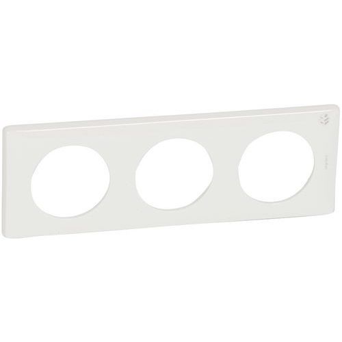 PLAQUE CÉLIANE 3 POSTES BLANC ANTI-MICROBIEN - LEGRAND