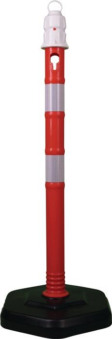 Potelet de blocage PPC rouge/blanc - Ø 63 mm - Avec œillet et pied hexagonal_0