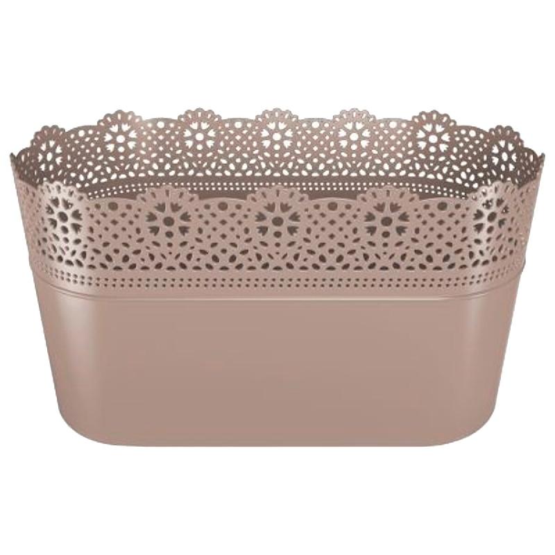 Prosperplast - Pot LACE - 28,5x13,5x15,5 cm, coloris Mocca - marron plastique polypropylène ZA3425_0