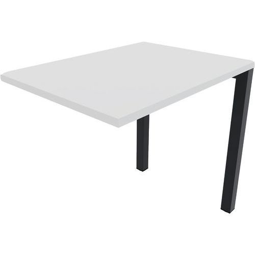 RETOUR AVEC PIED DE SOUTIEN L80XP60 ÉP.25MM BLANC/NOIR - EOL