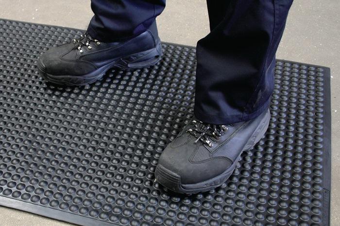 Revêtement de sol antidérapant pour poste de travail - Tapis fini L1200 x l900 x ép.15 mm - Noir polyuréthane - COBA_0