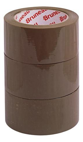 LOT DE 6 - RUBAN ADHÉSIF D'EMBALLAGE POLYPROPYLÈNE BRUN, RÉSISTANT, 40 Μ, BRUNEAU, 50 MM X 100 M