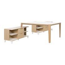 TABLE AVEC RETOUR DOUBLE OSTRAHL - PLATEAU BLANC