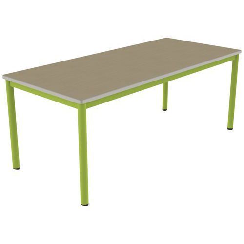 TABLE CARÉLIE MOB 180X80 T5 STR POLY. HM. BEIGE/VERT AC - MOBIDECOR