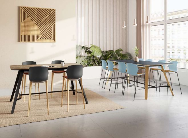 Table haute - Gamme ALTITUDE Haute - Design haut de gamme pour 6 à 12 personnes, avec choix de piètements et coloris_0
