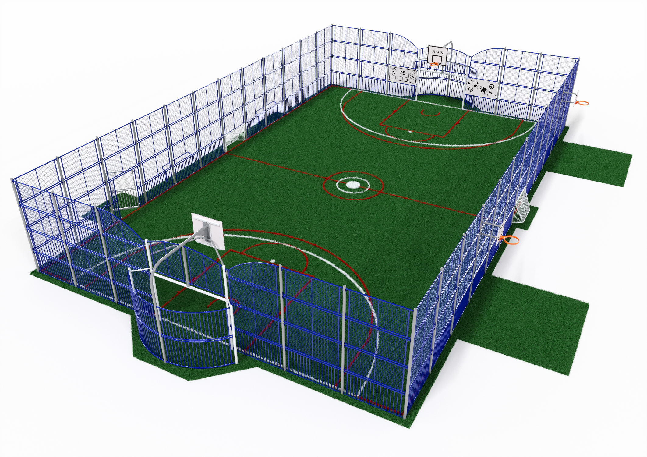 Terrain multisport Arena Boston 8019748 - Hags - 27,1m x 17,1m - Scellement béton_0