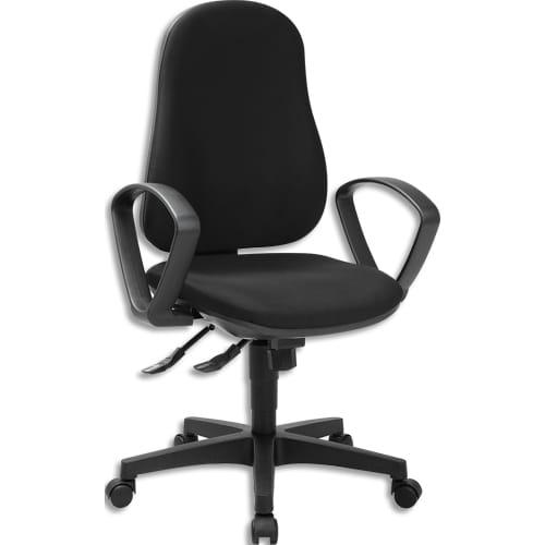 Topstar fauteuil Syncro - noir - mécanisme synchrone - accoudoirs fixes - dossier ergonomique - tissu 100% polyester recyclé_0