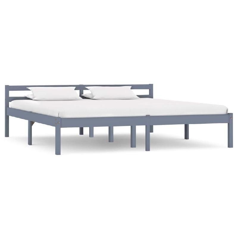 VidaXL Cadre de lit sans matelas gris bois massif de pin 160x200 cm Modèle Belvessal - 283200_0