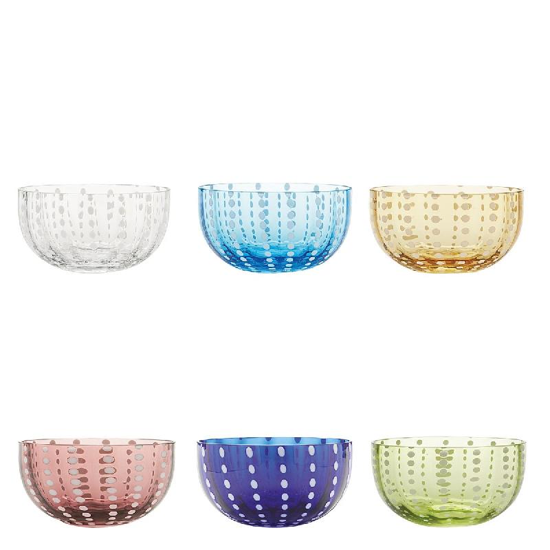 Zafferano Lot De 6 Bols Perle En Verre Coloré Artisanal, Design Élégant Et Vif Pour La Table, Parfaits Pour Service Cocktail Ou Dessert - PR00899_0