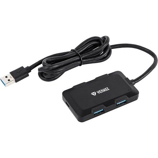 YENKEE YHB 4341BK - Chargeur Hub informatique 4 ports USB 3.0 Plug & Play avec source d'alimentation externe_0