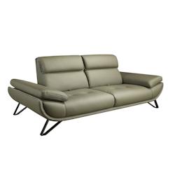 AC ANGEL CERDA Angel Cerdá Canapé 3 places en cuir vert olive 6245C 225 x 127  x 95 - vert fourrure 8435631039808_0