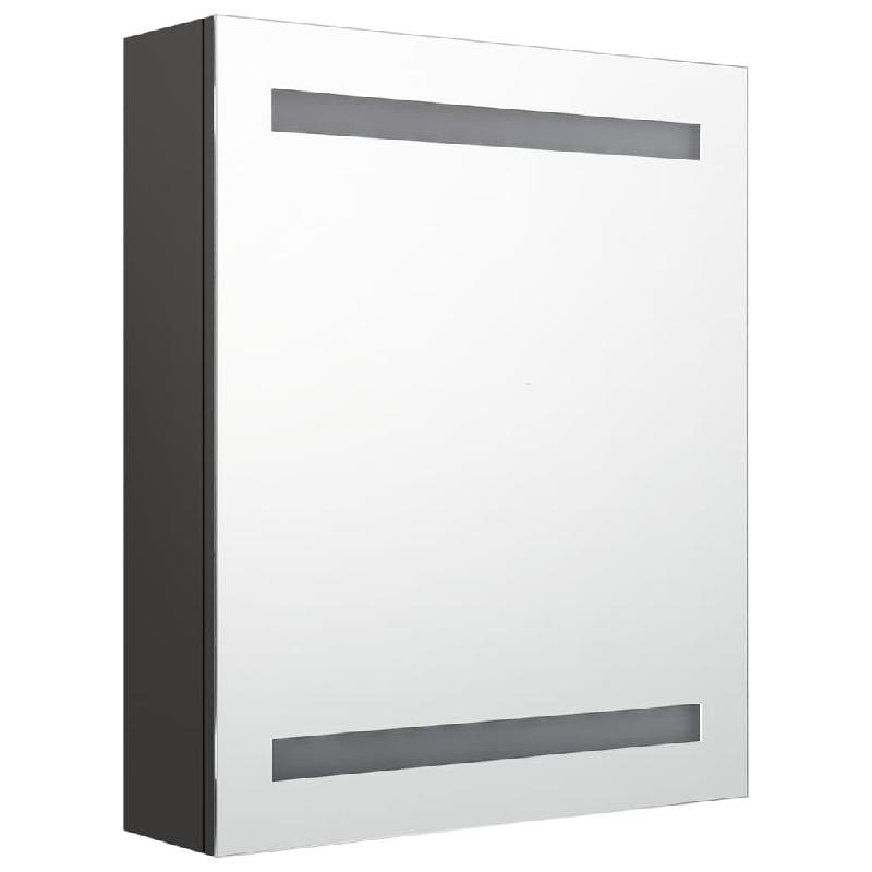 Armoire de salle de bain à miroir LED - 50x14x60 cm - Anthracite - Modèle 02_0006578_0