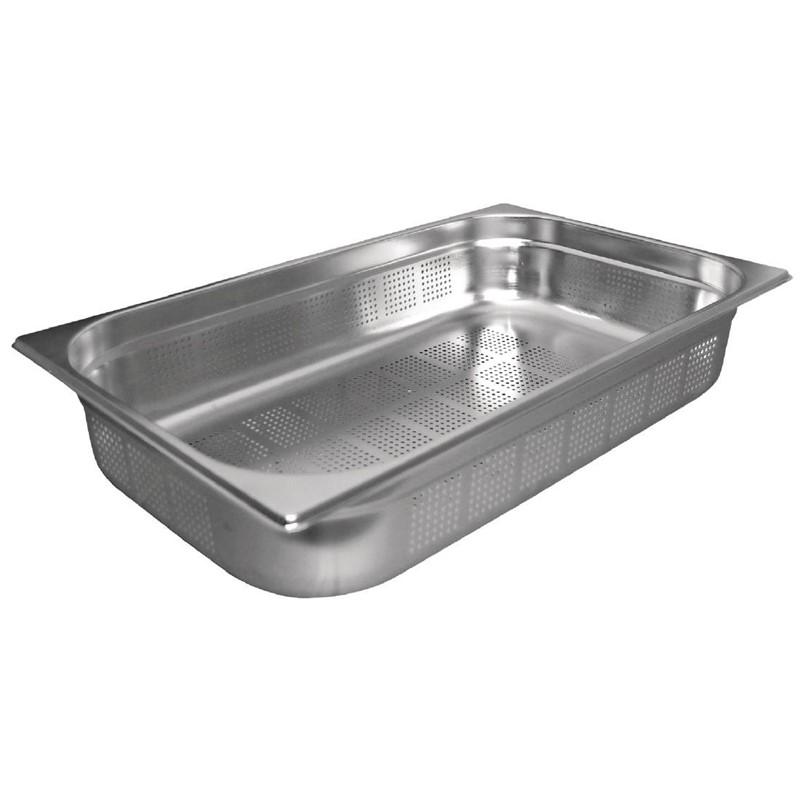 Bac gastronorme inox perforé GN 1/1 150mm - K842 - 20L - Dimensions 530x150x325 mm_0