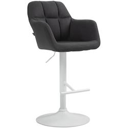 CLP Tabouret de bar Natoma Tissu Noir /Métal blanc mat - noir textile 322953_0