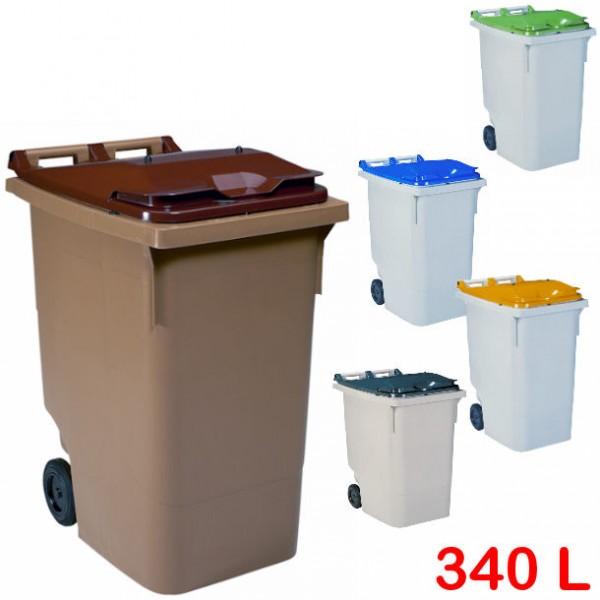 Conteneur poubelle bicolore - 340 litres Gris_0