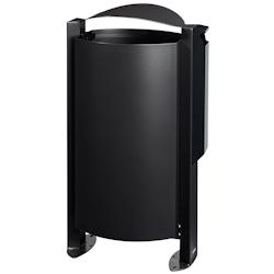 Rossignol - Corbeille sur pied 100L avec cendrier 3L ARKEA - acier traité anti-corrosion - gris manganèse et acier - réf. 56275_0