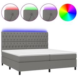 Décoshop26 - Cadre de lit LED avec sommier tête de lit matelas 200x200 cm tissu gris foncé TDL0208293 - gris 3001532682723_0