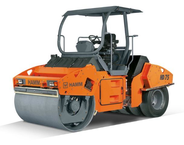 HD 75K - Rouleau compresseur tandem HAMM - 7335 kg - Cylindre vibrant et jeu de roues_0