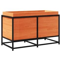 Helloshop26 - Jardinière bac lit surélevé plantes fleurs terrasse jardin cire 80 x 40 x 50 cm bois de pin massif marron 02_0038498 - 3000217704866_0