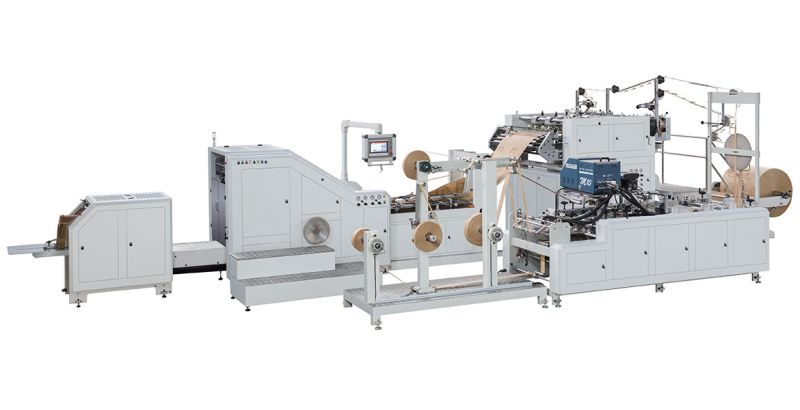 LSB-330XL-F - Machine à sacs en papier à poignée plate entièrement automatique avec système YASKAWA et structure à double moule_0