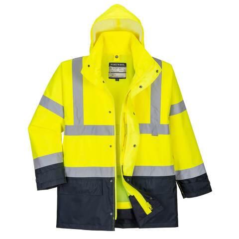 PORTWEST S768 PARKA BICOLORE EXECUTIVE 5-EN-1 JAUNE/MARINE - TAILLE XS