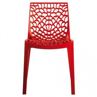 S6316R - Chaise empilable Gruvyer rouge - Weber Industries - largeur 52 cm - design italien_0