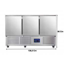 Saladette réfrigérée avec plan de travail en inox 3 portes - S903SSTOP_0