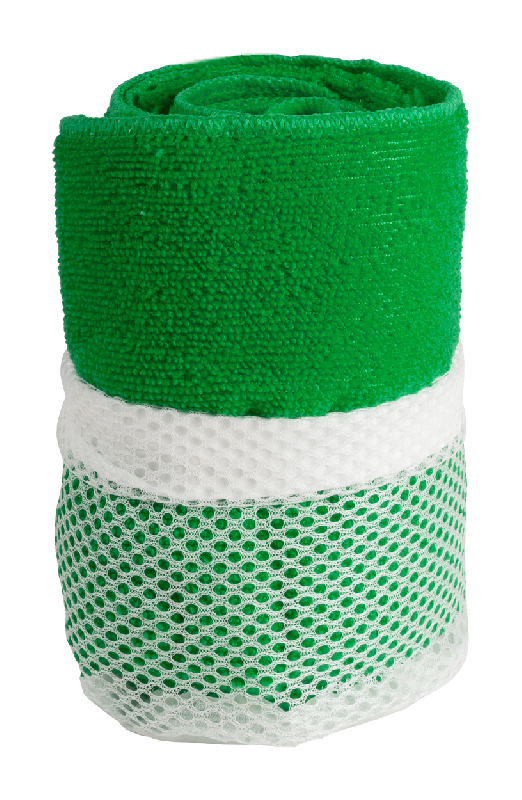 Serviette de sport en microfibre - avec pochette - 185 gr/m² - couleur verte_0